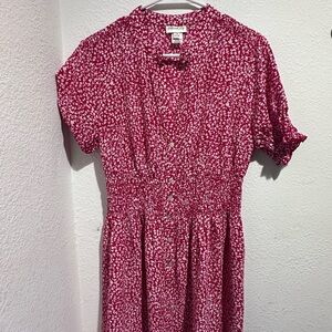 Charming Red Floral Midi Dress